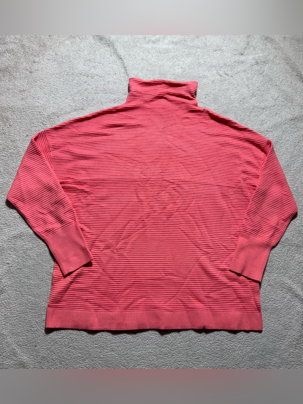 Chelsea & Theodore Sweater Womens Large Oversized Funnel Neck Horizontal Rib NEW